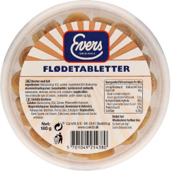 Evers Flødetabletter 180g Ds.
