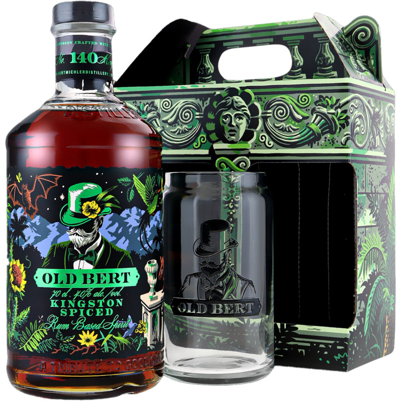 Michler's Old Bert Kingston Spiced Rum med glas
