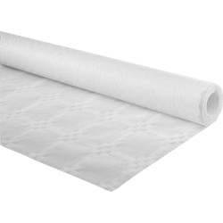 Hvid damaskpræget papirdug